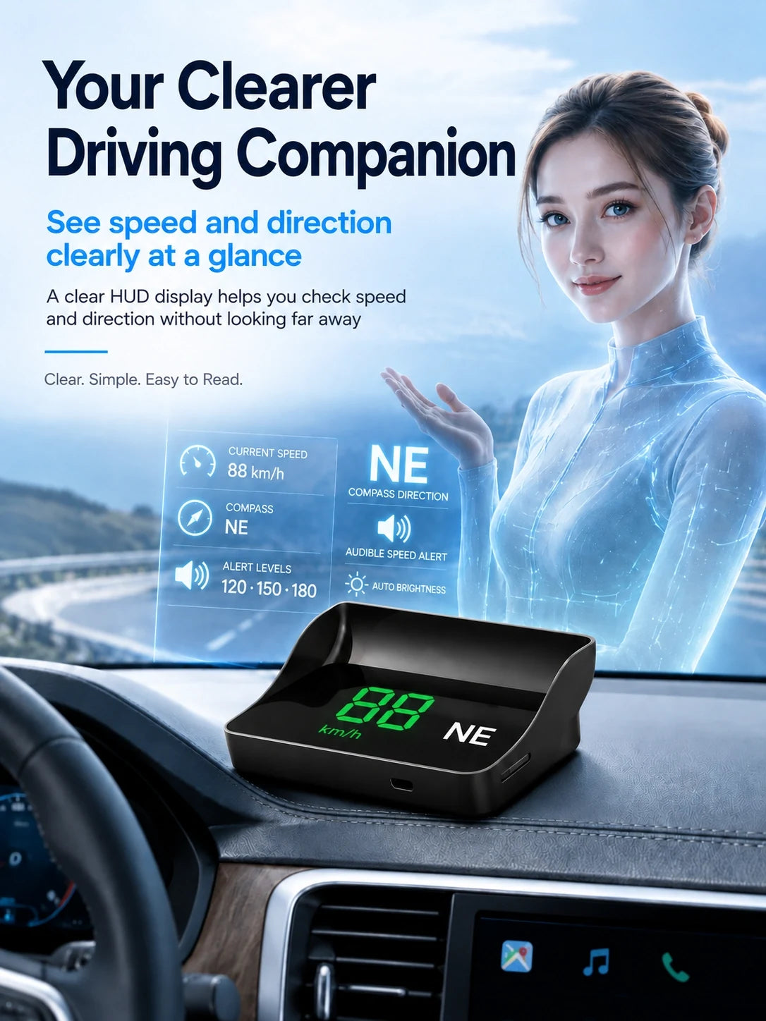 Car head-up speed display product image 3