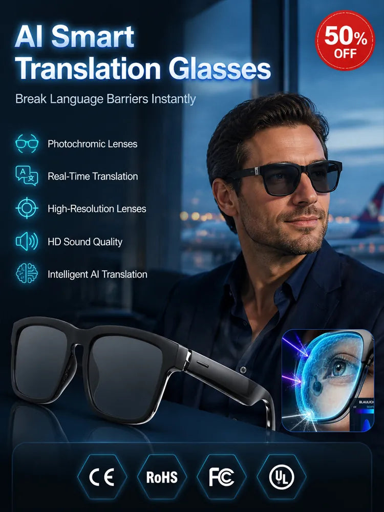 Open-Ear Bluetooth Audio Glasses