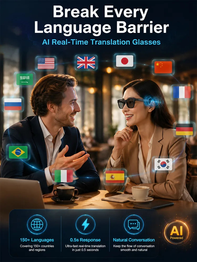 Open-Ear Bluetooth Audio Glasses