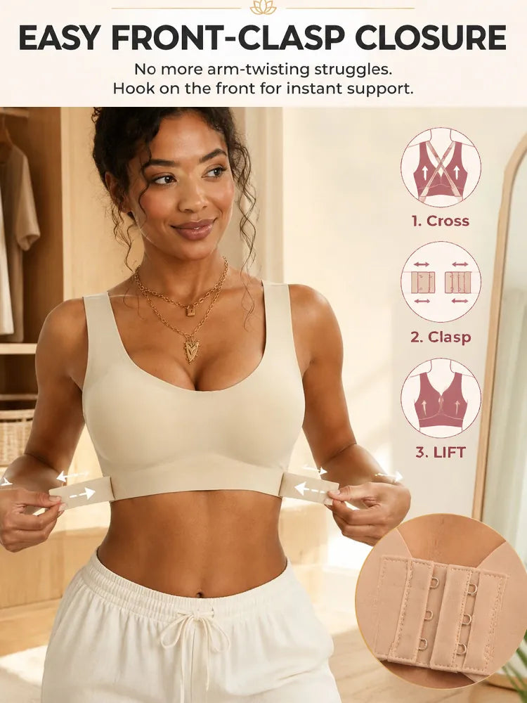Wireless Front Closure Support Bra