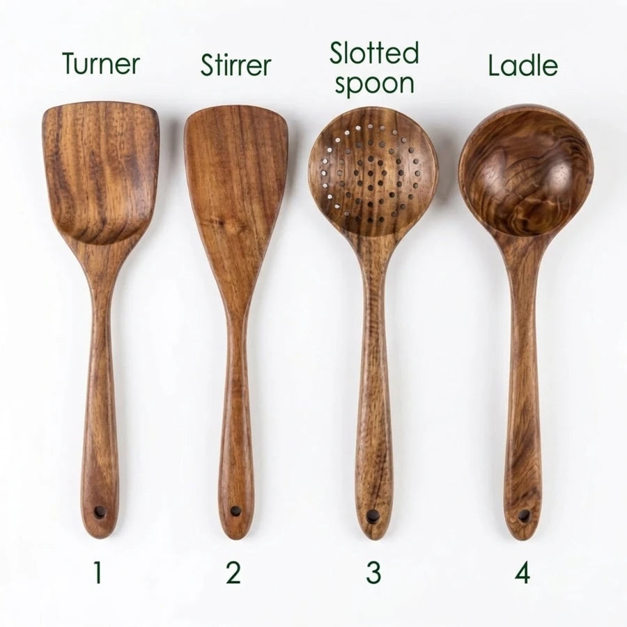 Acacia Wood Cooking Utensil Set
