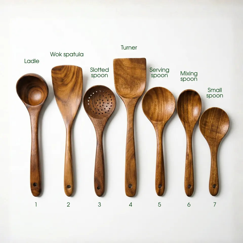 Acacia Wood Cooking Utensil Set