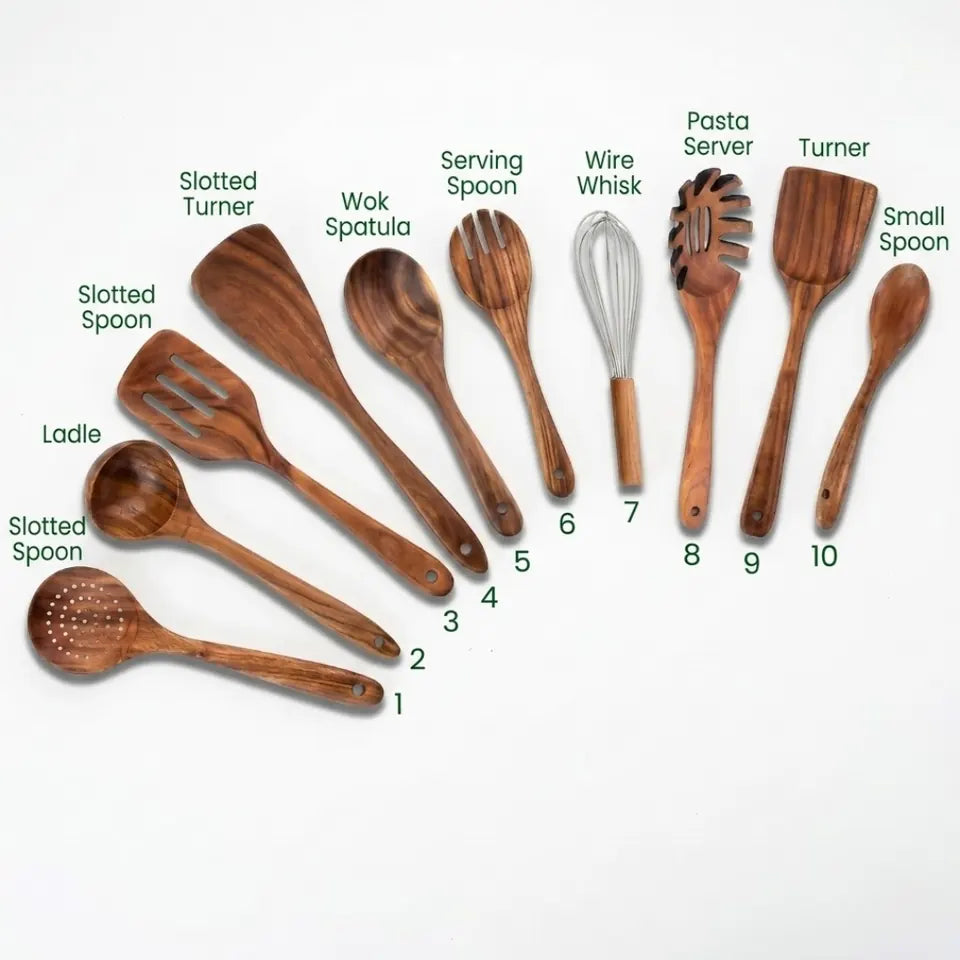 Acacia Wood Cooking Utensil Set