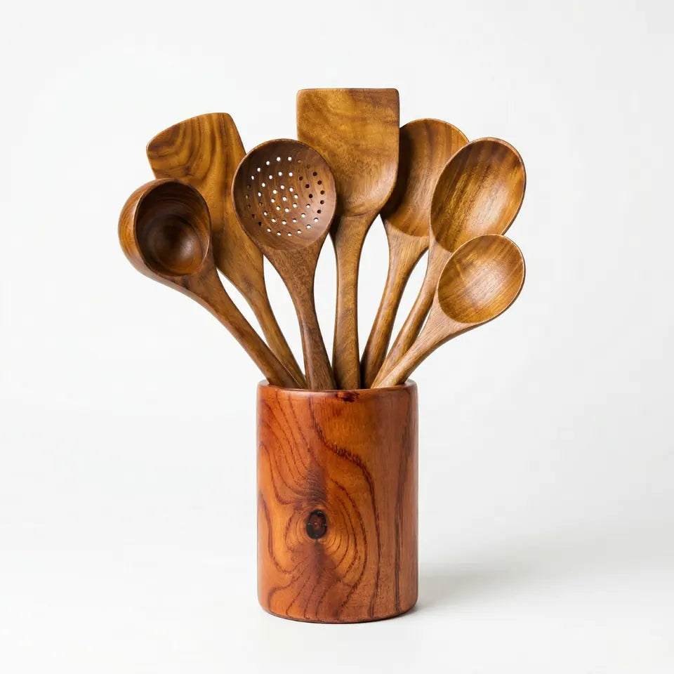 Acacia Wood Cooking Utensil Set