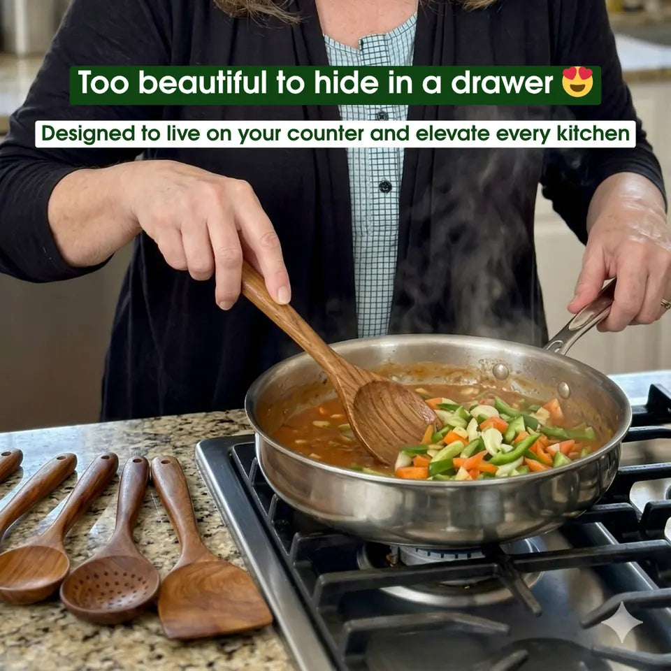 Acacia Wood Cooking Utensil Set